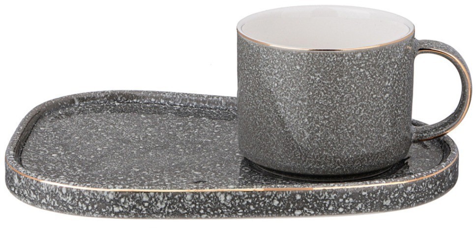 Чайная пара lefard "grain" 220 мл серая (42-516)