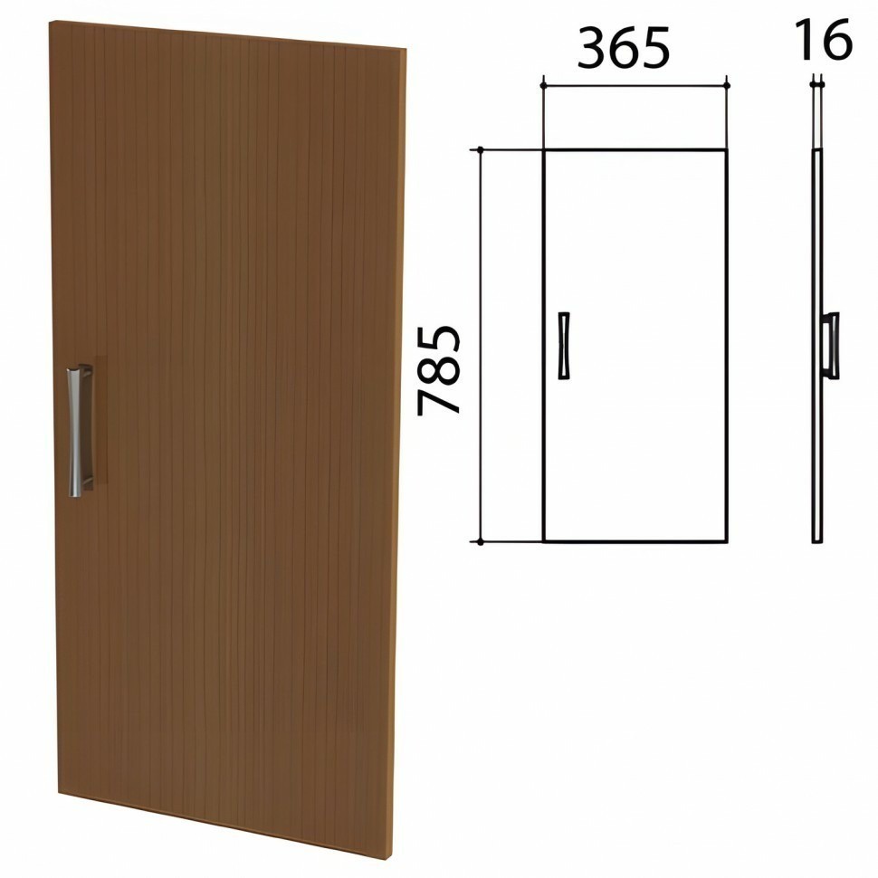 Дверь ЛДСП низкая Монолит 365х16х785 мм цвет орех гварнери ДМ41.3 640210 (91346)
