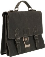 Портфель KLONDIKE Native, натуральная кожа в черном цвете, 38 х 14 х 33 см (55828)