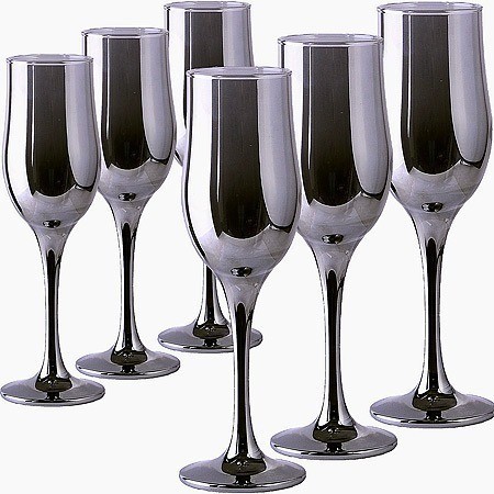 Набор бокалов для шампанского из 6 шт 200 мл Сияющий графит (GR160-06)