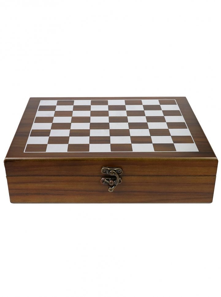 Комплект игр 2 в 1 в деревянном футляре (русское лото, шахматы), 26х19х7 см (47248)