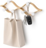 Вешалка настенная montage, 6 крючков, натуральное дерево/белая (79151)