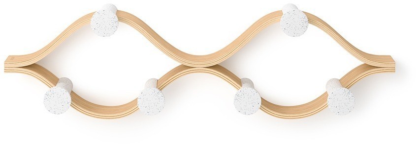 Вешалка настенная montage, 6 крючков, натуральное дерево/белая (79151)