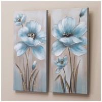 Комплект из 2-х картин "голубой цветок" 30х60х2,5 см (каждая) Bronco (534-217)