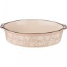 Блюдо для запекания и выпечки овальное 32,5*22*8 см бежевое Agness (777-051)