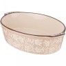 Блюдо для запекания и выпечки овальное 32,5*22*8 см бежевое Agness (777-051)