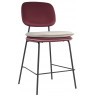 Стул полубарный с контрастным кантом pea, велюр, бордовый/бежевый (77098)