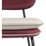 Стул полубарный с контрастным кантом pea, велюр, бордовый/бежевый (77098)