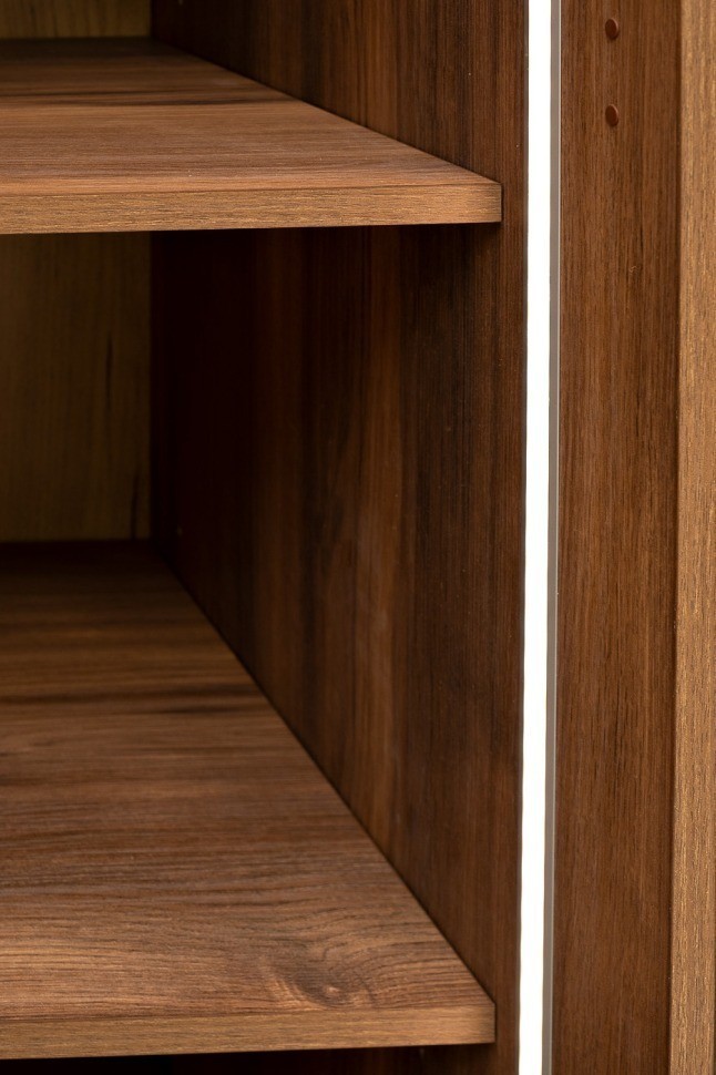 Шкаф Alto пенал c полками,цвет дуб Барокко, дверце стекло 50*57*228.5см (TT-00012803)