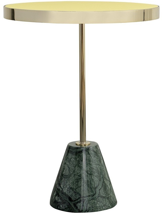 Столик кофейный kaya, D40,8 см, золотистый/зеленый (76065)