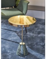 Столик кофейный kaya, D40,8 см, золотистый/зеленый (76065)
