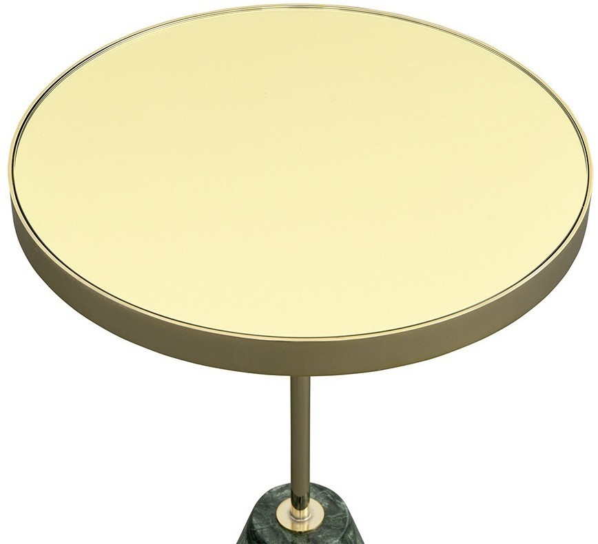Столик кофейный kaya, D40,8 см, золотистый/зеленый (76065)