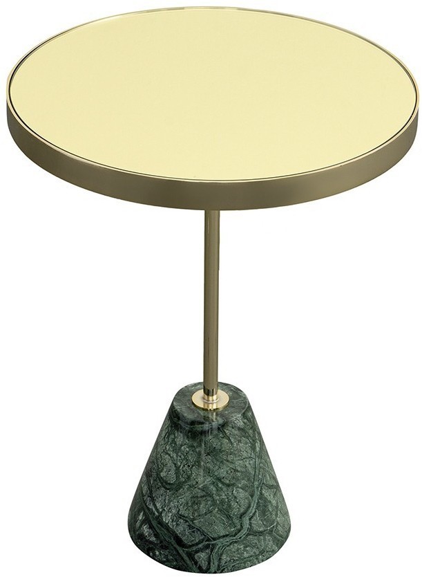 Столик кофейный kaya, D40,8 см, золотистый/зеленый (76065)
