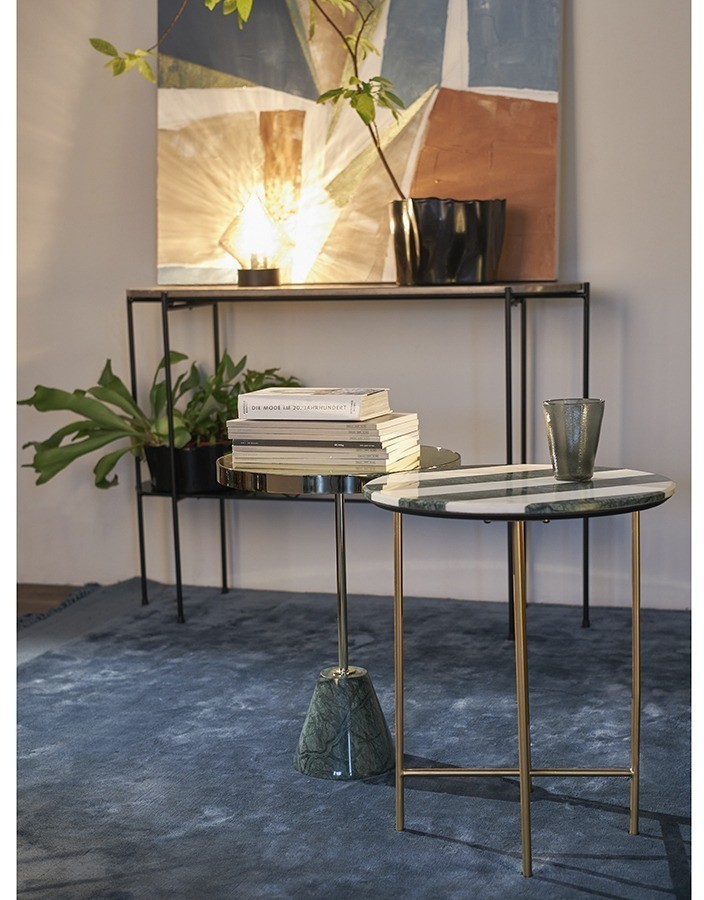 Столик кофейный kaya, D40,8 см, золотистый/зеленый (76065)