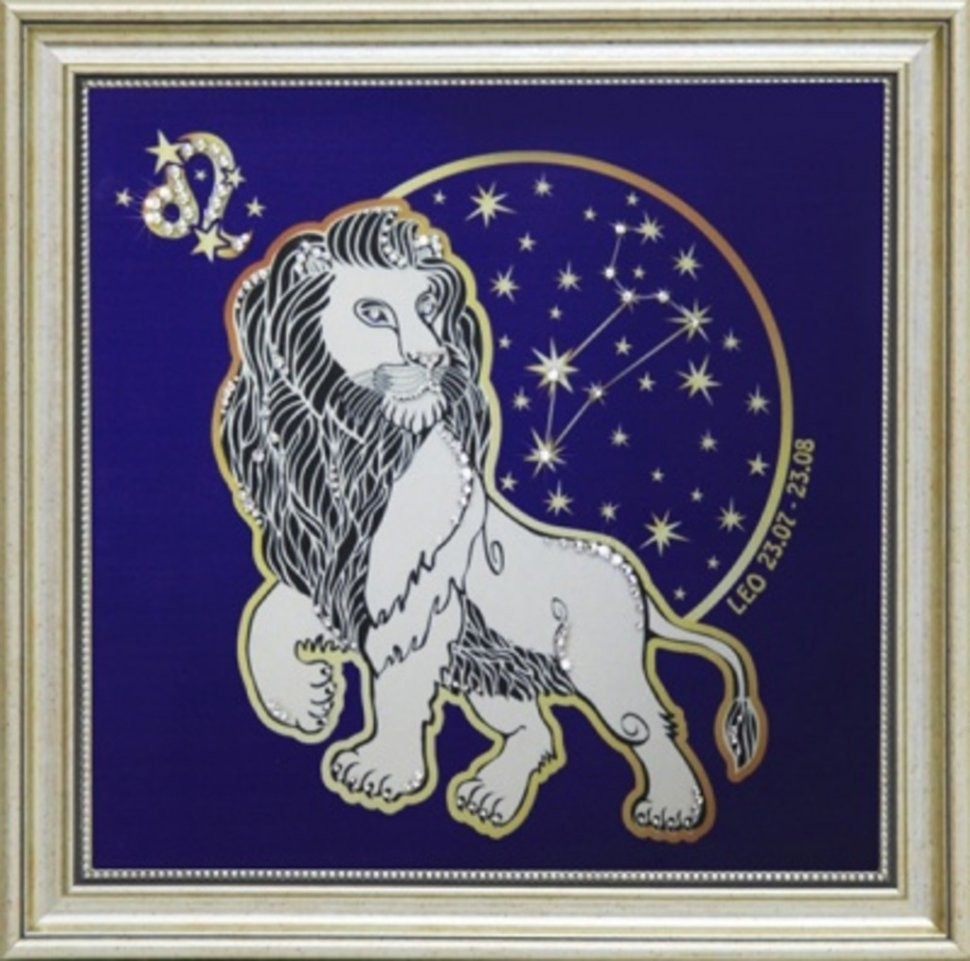 Картина Звездный Лев с кристаллами Swarovski (1737)