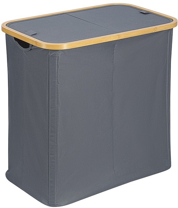 Корзина для белья с двумя отделениями neat twin, 53,5х33х53 см, серая (77874)