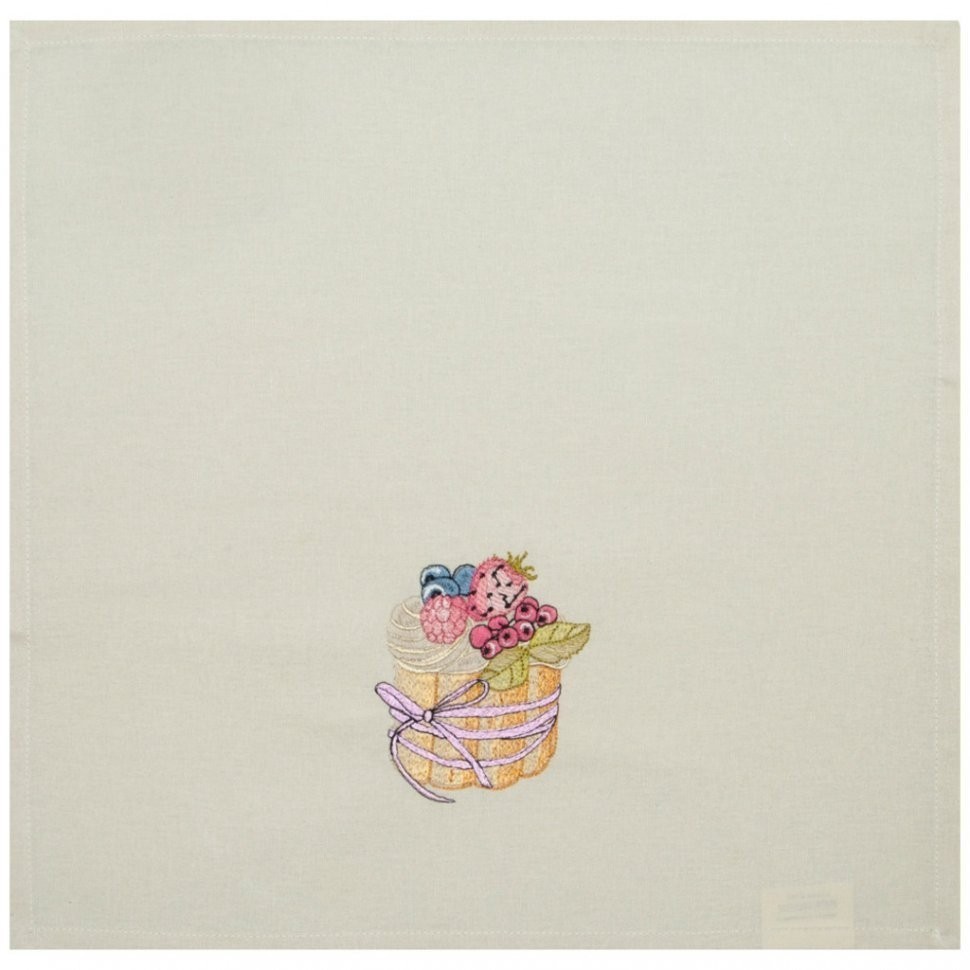 Комплект салфеток из 2 шт "особенной. пироженка",40х40см, 100% х/б, беж SANTALINO (850-517-38)