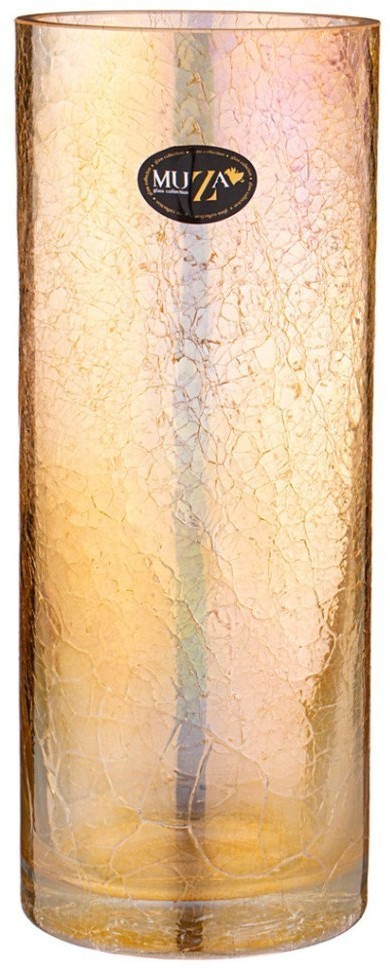Ваза декоративная цилиндр "cracle amber" диаметр 12 см высота 30 см Muza (380-629-1)