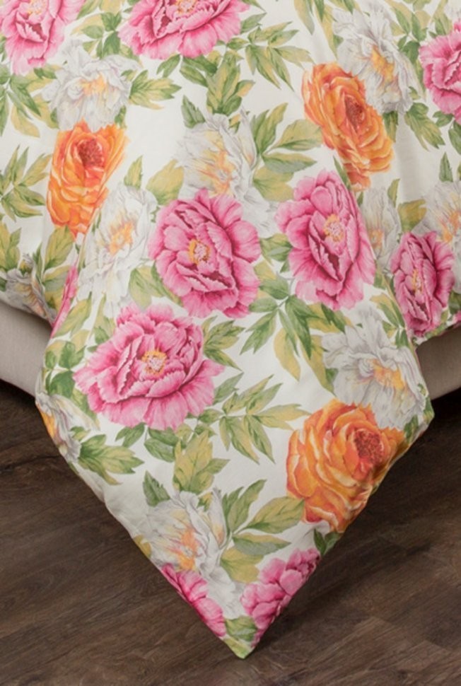 Пододеяльник евро  "пионы" ,200х220, 100% хлопок, сатин. SANTALINO (984-210)