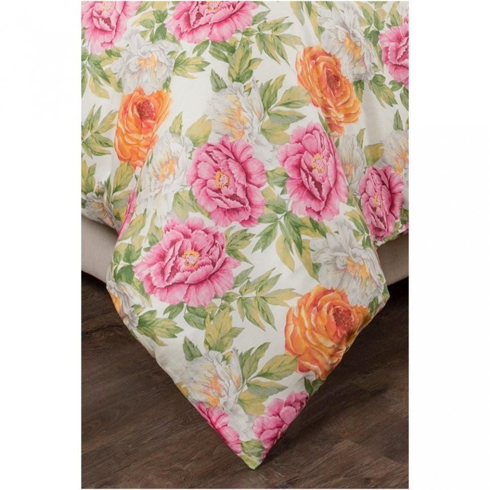 Пододеяльник евро  "пионы" ,200х220, 100% хлопок, сатин. SANTALINO (984-210)