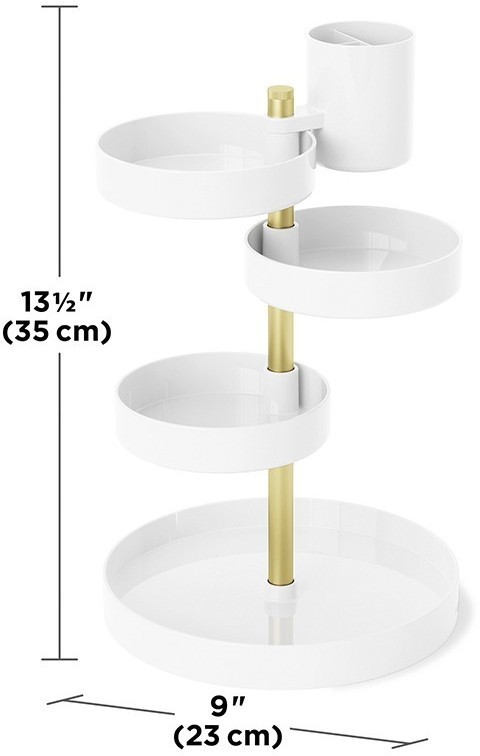 Органайзер настольный pirouette, белый/латунь (75224)