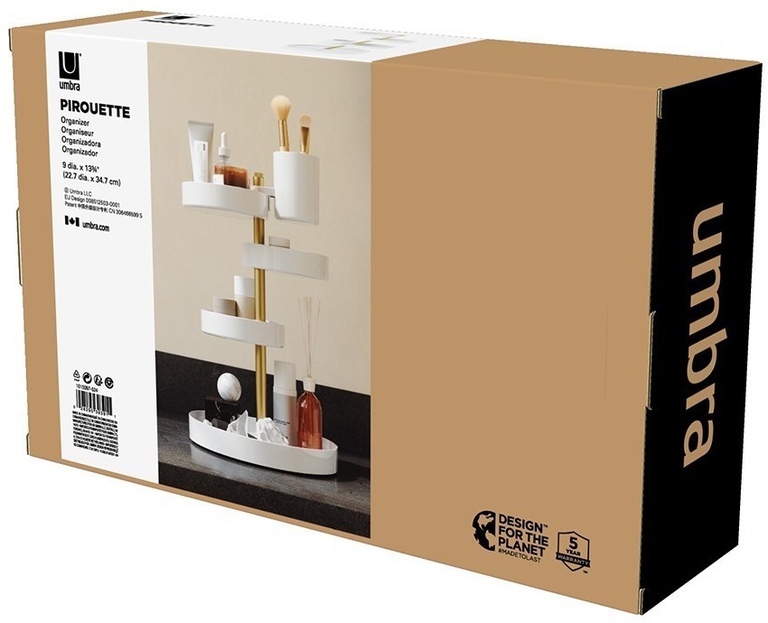 Органайзер настольный pirouette, белый/латунь (75224)