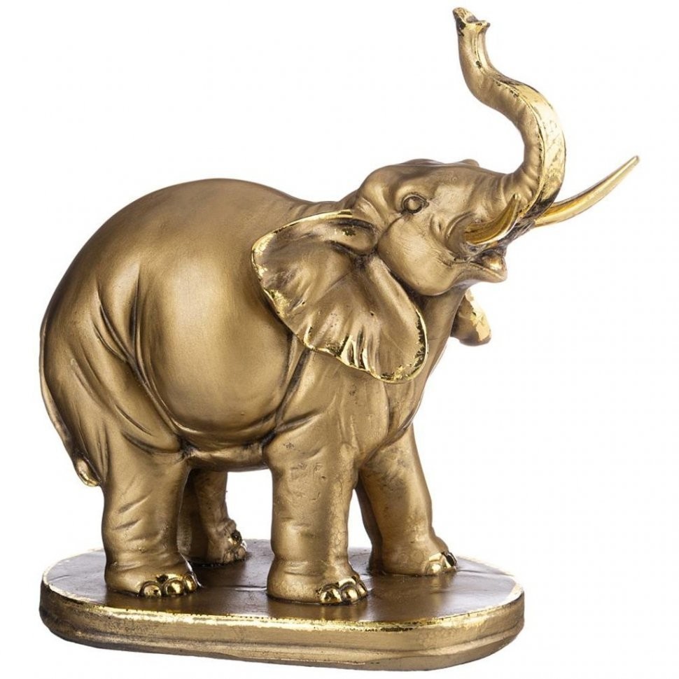 Фигурка декоративная "слон на подставке" 23*12*24 см цвет: бронза с позолотой ИП Шихмурадов (169-379)