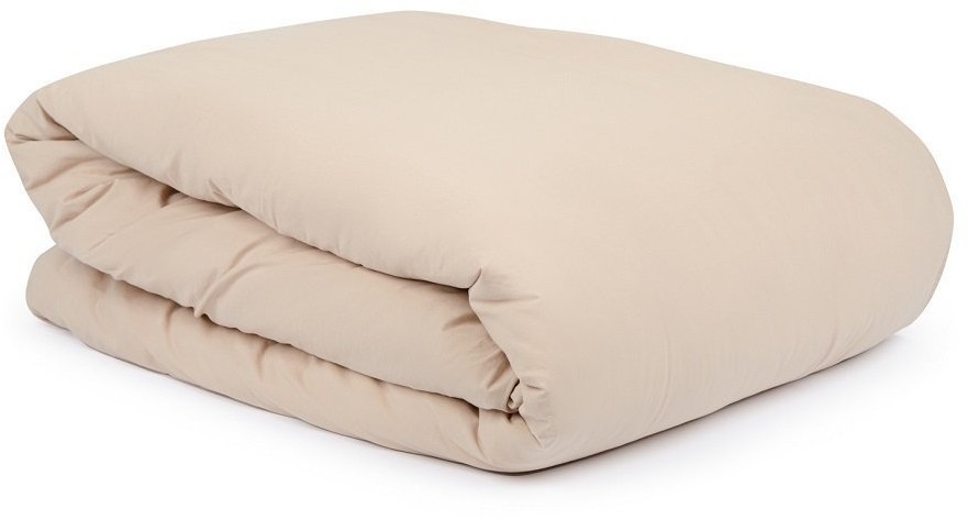 Комплект постельного белья двуспальный бежевого цвета из органического стираного хлопка из коллекции essential (69365)