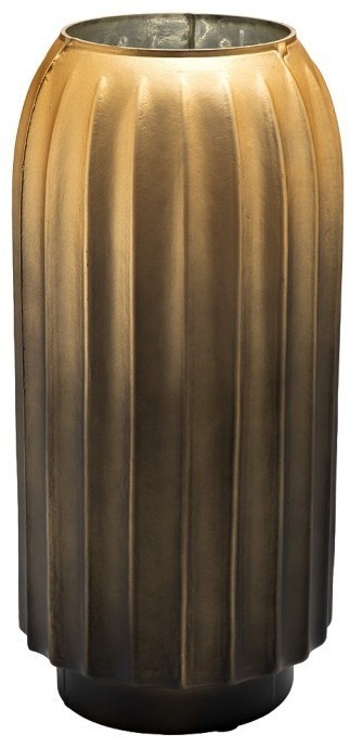 Ваза декоративная стекл. золотая 14,6*14,6*32см (TT-00013100)