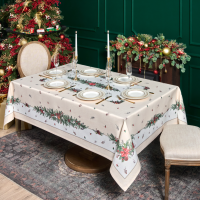 Скатерть  160х220 cm  прямоугольная, "celebration", цвет: бежевый, tm lefard, полиэстер 100% (кор=18 (986-001-20)