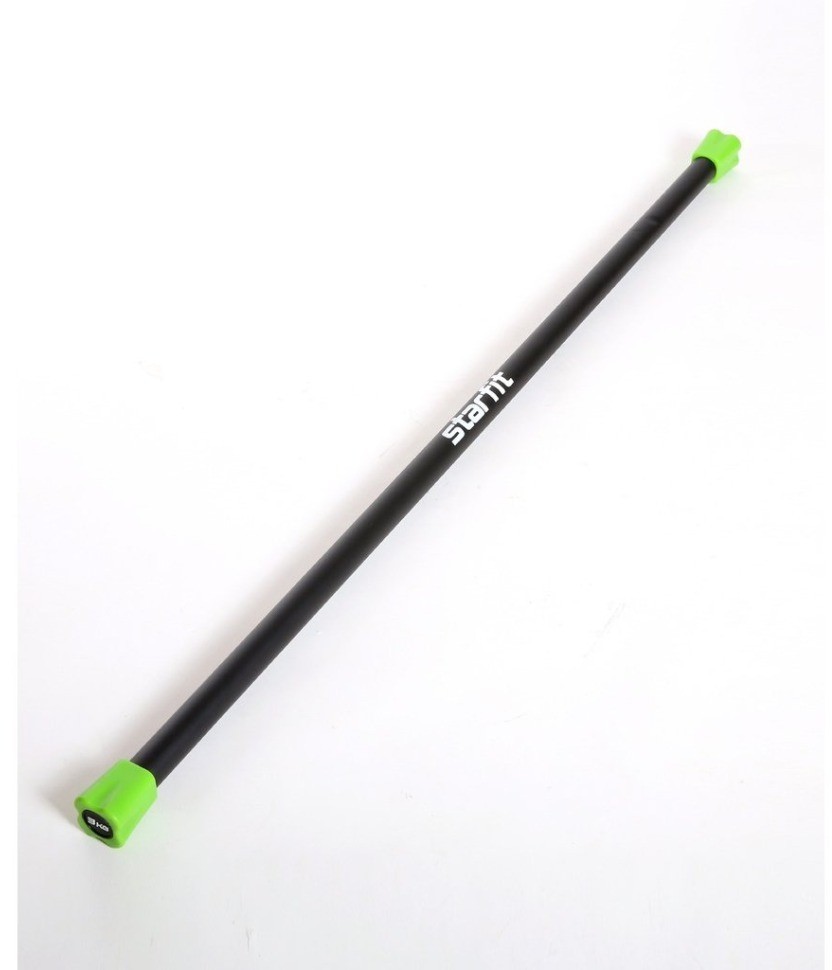 Бодибар STARFIT BB-301, 3 кг, неопреновый, черный/зеленый (1484615)