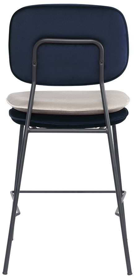 Стул полубарный pea, велюр, темно-синий/бежевый (77076)