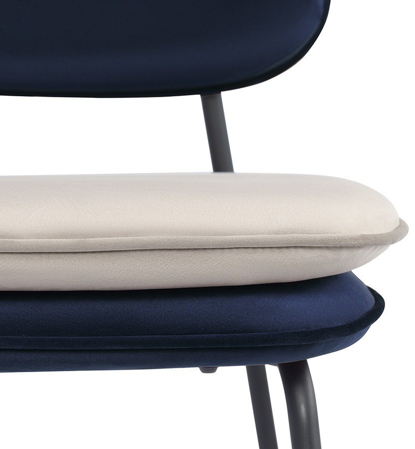 Стул полубарный pea, велюр, темно-синий/бежевый (77076)