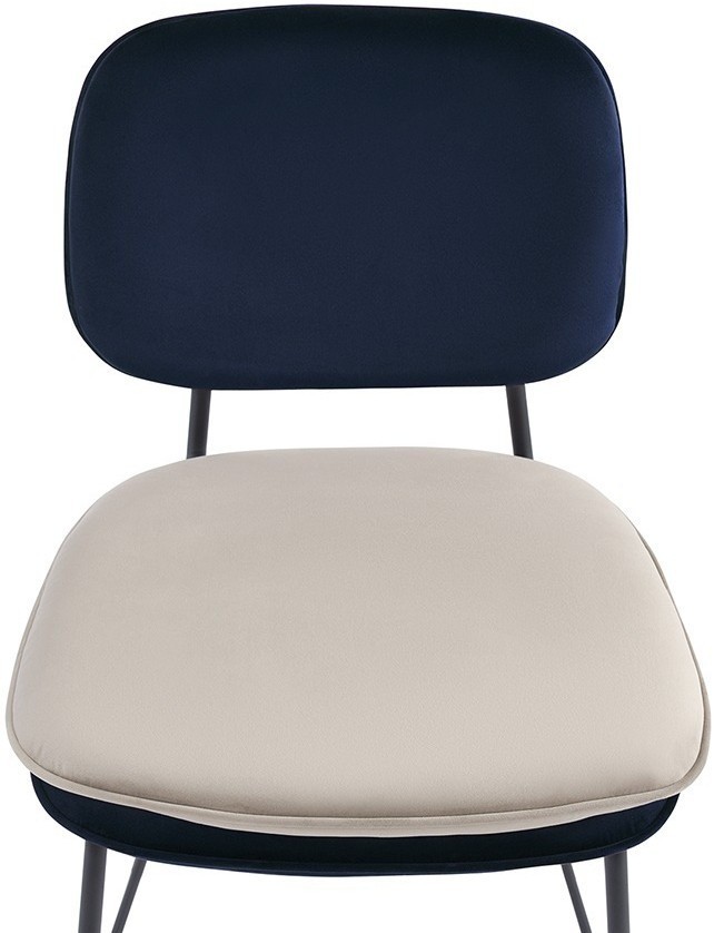 Стул полубарный pea, велюр, темно-синий/бежевый (77076)
