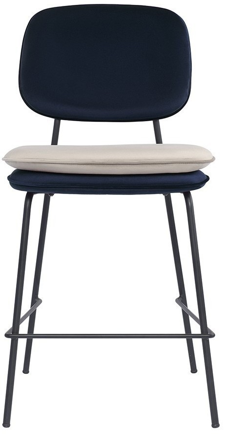 Стул полубарный pea, велюр, темно-синий/бежевый (77076)