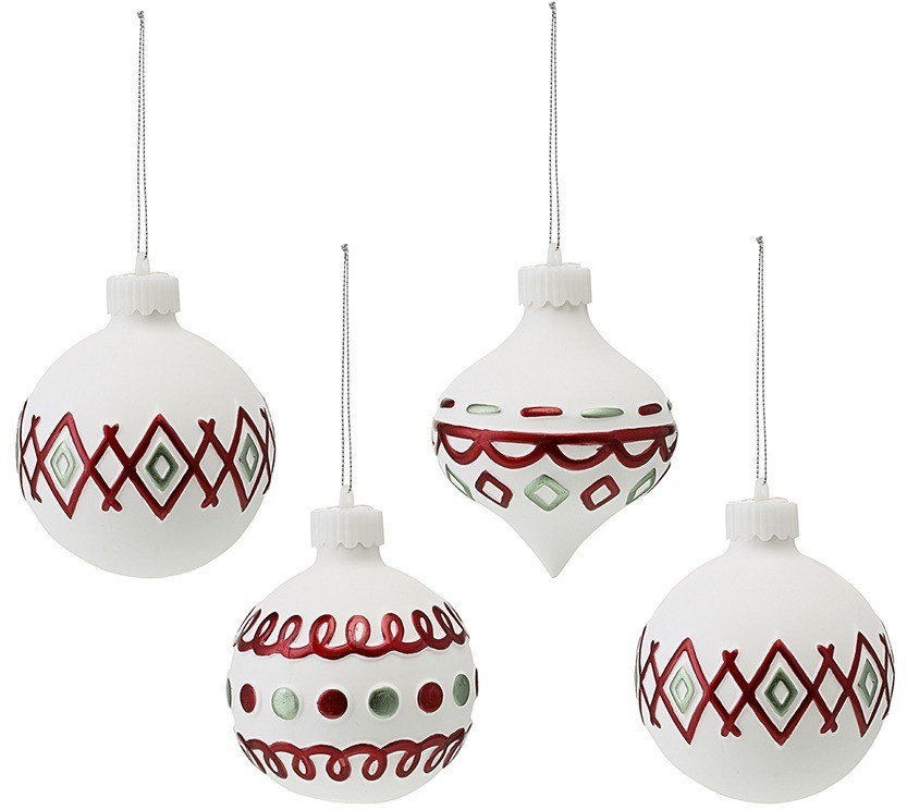 Набор ёлочных украшений с подсветкой festive embroidey из коллекции new year essential, 4 шт. (78341)