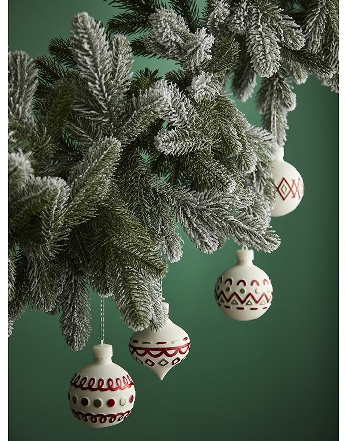 Набор ёлочных украшений с подсветкой festive embroidey из коллекции new year essential, 4 шт. (78341)