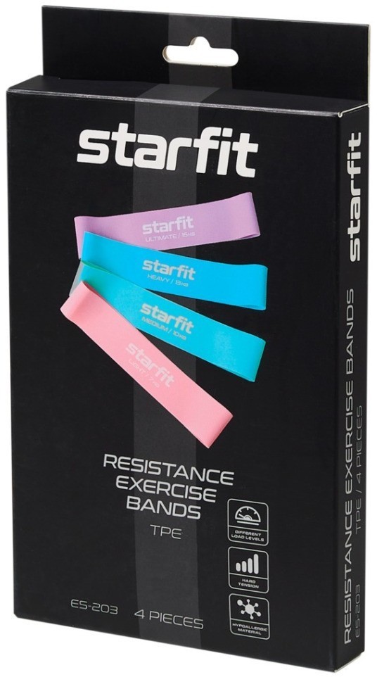 Мини-эспандеры ES-203, неон, 4 шт (2103989)