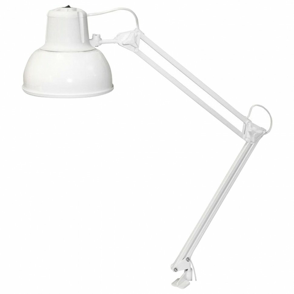 Настольная лампа светильник Бета-К на струбцине цоколь Е27 белый 236999 (92979)