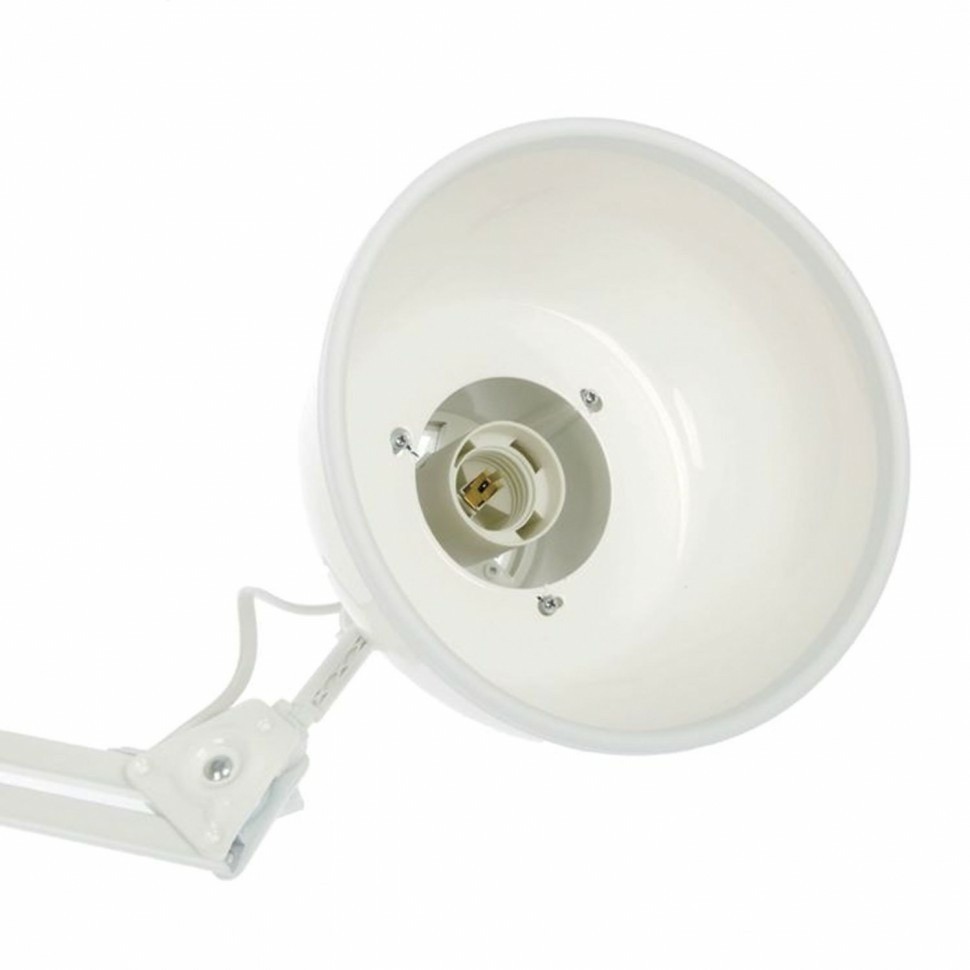 Настольная лампа светильник Бета-К на струбцине цоколь Е27 белый 236999 (92979)