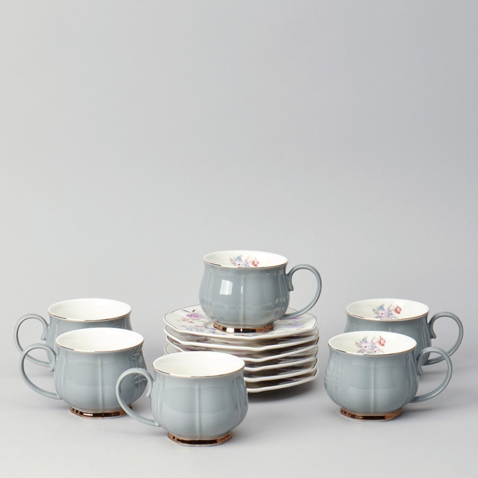 Чайный набор lefard "времена года" на 6 пер. 12 пр. 250 мл серый (42-567)