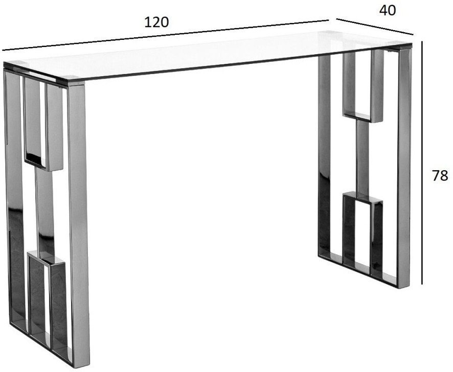 Консоль прозр.стекло/хром 120*40*78см (TT-00011825)
