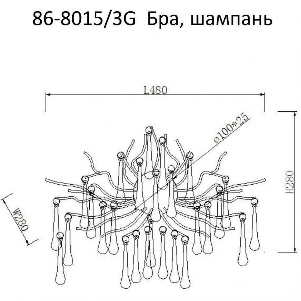 Бра 50*40см, металл цвет шампань (TT-00004975)