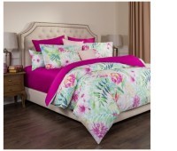 Кпб 2-х сп &quot;тропикана&quot;,хлопок 100%,белый+фуксия,под175*215 -1шт., пр 240*240 -1шт., нав 70*50*5-2шт SANTALINO (985-240)