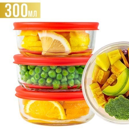 Набор контейнеров 3 шт по 300 мл Loraine (31042)