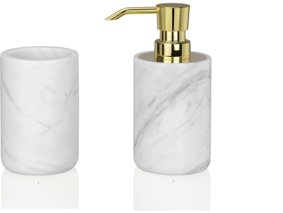 Andrea House Стакан для зубных щеток мрамор и медь BA15103