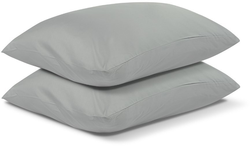 Комплект постельного белья двуспальный из сатина светло-серого цвета из коллекции essential (66413)