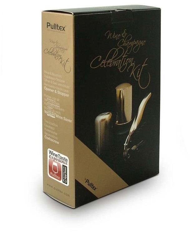Pulltex Праздничный набор золотистый (штопор, открывалка для шампанского, пробка) 107-598
