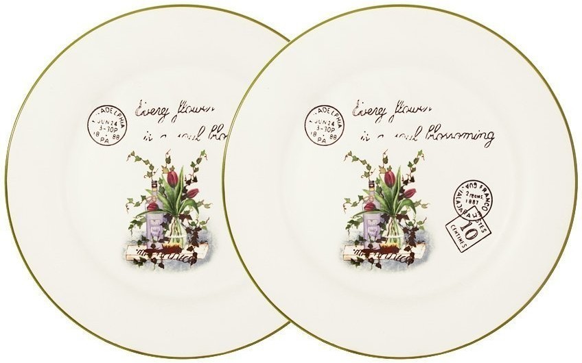 Набор обеденных тарелок Букет, 25 см, 2 шт - AL-120E2257-3-B-LF Anna Lafarg LF Ceramics