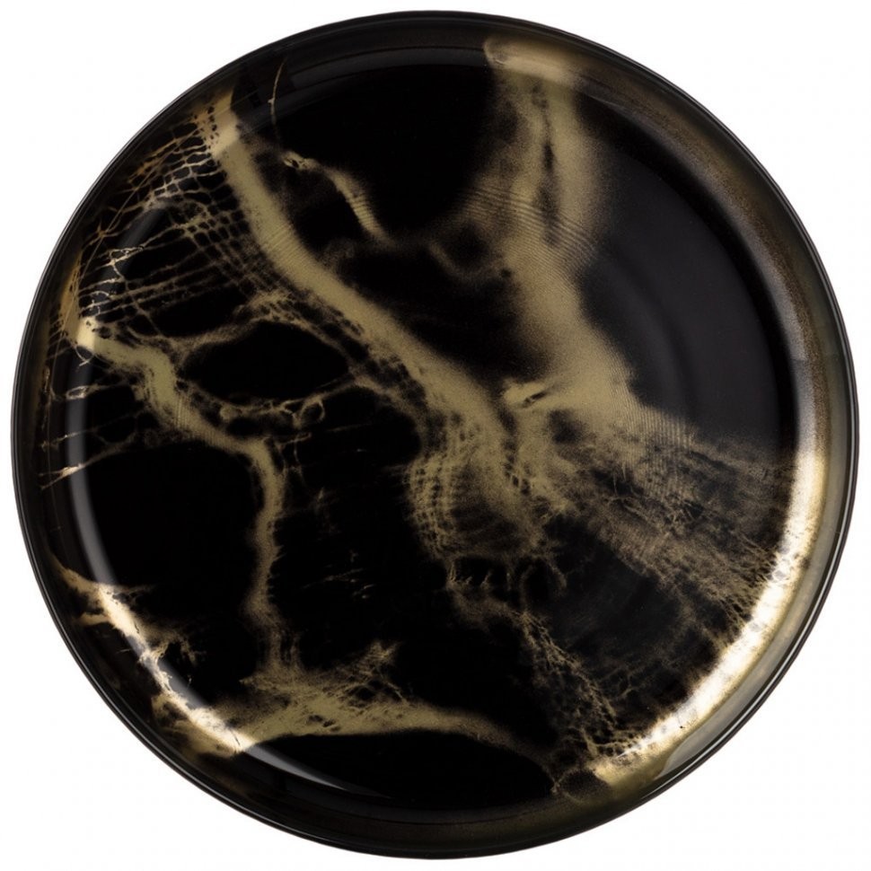 Тарелка десертная "black marble" диаметр 21 см, высота 2 cм Bronco (332-026)